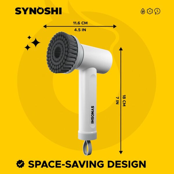Synoshi Power Spin Scrubber Cordless, Electric Scrubber, Electric Cleaning Brush 3 Replaceable Heads, 2 Speeds, Perfect for Bathroom, Floor, Scrubbing Brush for Household - Image 7