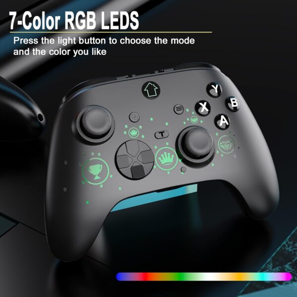falafaso Switch Game Controller, Wireless Controller for Switch/Lite/OLED, Switch Joystick with RGB lights, Programmable Buttons, Turbo Function, Gyro Axis and Vibration(Diamond) - Image 7