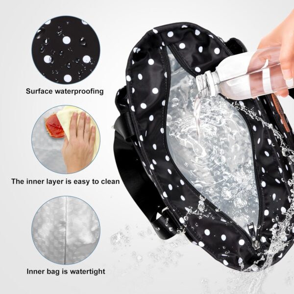 HSHRISH Women's Thermal Lunch Bag Waterproof Leak Proof Fridge Lunch Office Bag, Reusable Work Food Bag for Shopping School Travel Camping Picnic, 12L BlackA - Image 6