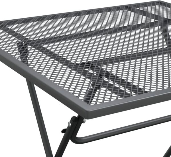 AJJHUUKI Home-Outdoor Home-Outdoor Furniture Sets,3 Piece Garden Dining Set Expanded Metal Mesh Anthracite - Image 8