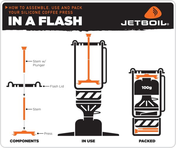 Jetboil Silicone French Press Coffee Maker Camping Stoves, Regular - Image 7