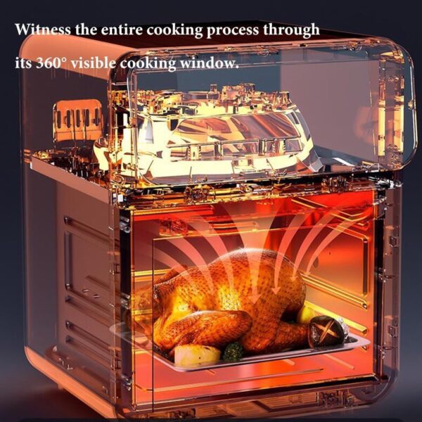 KVTGAYMS 20L Large Air Fryers Oven with Rotisserie for Family Digital 1350W,0-60 Minutes Free Timer,18 in 1 Multicooker, Roast, Grill, Bake, Toast, Fry, Dehydrate, Oil-Free, (Color : /White） Gray/Whit - Image 7