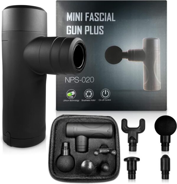 Massage Gun Back Massager (UK Company) 4 Massage Heads 4 Message Levels Muscle Massage Gun Deep Tissue Mini Massager - Image 2