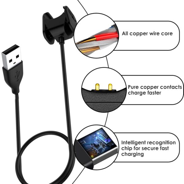 Replacement Charging Cable Compatible with Fitbit Charge 4 Charger, Exclusively Designed for Fitbit Charge 4 Fitness Tracker, Not Compatible with Charge 2 Charge 3, Secure Connection Fast Charge - Image 4