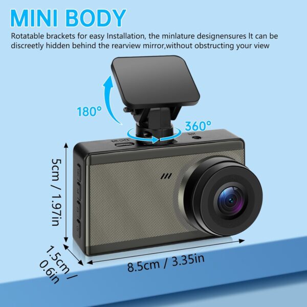 Dash Cam Front and Rear 4K 1440P, WiFi Dash Camera for Cars, Car Camera Dash with 3" IPS Screen,64GB SD Card, Parking Monitor, Night Vision, 160° Wide Angle, WDR, Loop Recording, App Control, G-Sensor - Image 5