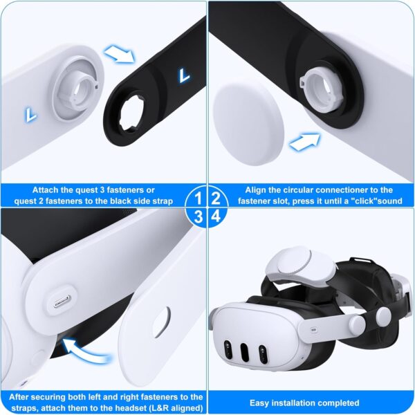 Lightweight Liftable Head Strap for Meta Quest 3/3S/Meta Quest 2,VR Headset Elite Strap Replacement for Oculus Quest 3/3S/2 Accessories,Pressure-Reduce Headstrap with All-Directional Adjust Wheel Knob - Image 7