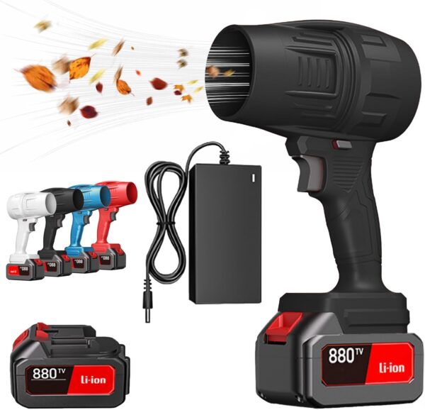 Turbodry Car Dryer, 2024 Upgrade Turbo Dryer Blower for Car, Portable Cordless Design, High Power 4000R/min, 650g High Thrust, for Outdoor Cleaning Fallen Leaves, Snow, Dust Removal (Black*1Battery) - Image 2