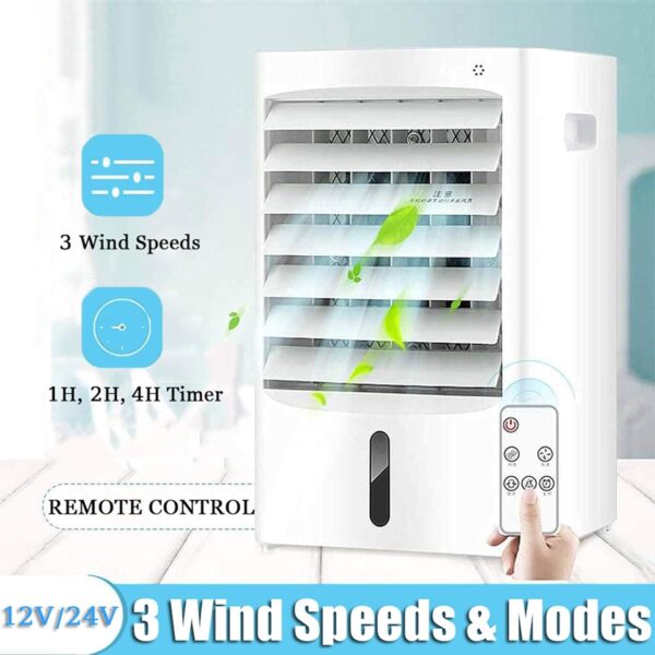 Mini RV Air Conditioner, Portable Air Conditioners Fan, Evaporative Air Cooler with 3 Wind Speeds & 3 Timers, Cooling Fan for Camper Van Truck,12V - Image 5