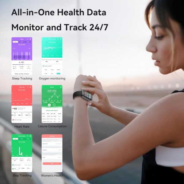 OUKITEL Smart Watch for Men Women with 24 Sport Modes, Fitness Tracker 1.47" Smartwatch with Heart Rate/SpO2/Sleep Monitor, Step Counter Activity Pedometer with IP68 Waterproof for iOS Android - Image 3