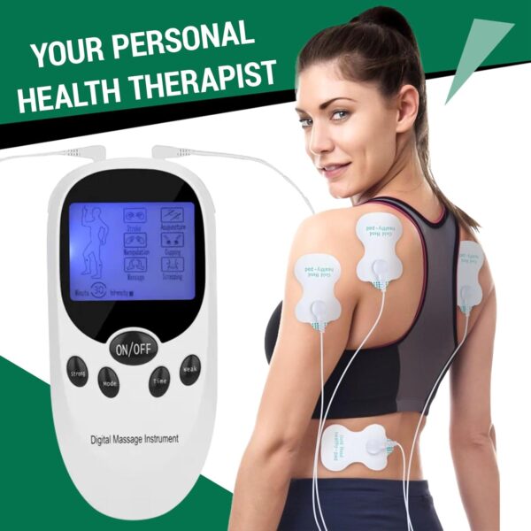 Xumann TENS Machine for Pain Relief, Dual Channel Digital Electronic Muscle Stimulator Machine with 6 Massage Modes and 8 Replacement Pads for Back/Neck/Shoulder/Leg/Calf Pain Relief - Image 4