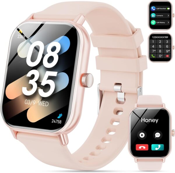 Haulvean Smart Watch for Men Women Answer/Make Calls,1.85''HD Smartwatch with Pedometer 24/7 Heart Rate SpO2 Sleep Monitor,110+ Sports Fitness Watch,IP68 Waterproof Activity Tracker for Android iOS - Image 2