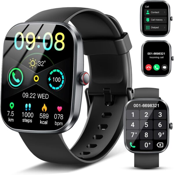 Smart Watch, 2025 HD 1.91" Smartwatch for Men Women with Answer/Make Calls, Heart Rate/Sleep/SpO2 Monitor, 112+ Sports Step Counter, IP68 Waterproof Activity Fitness Trackers for Android iOS Phone - Image 2