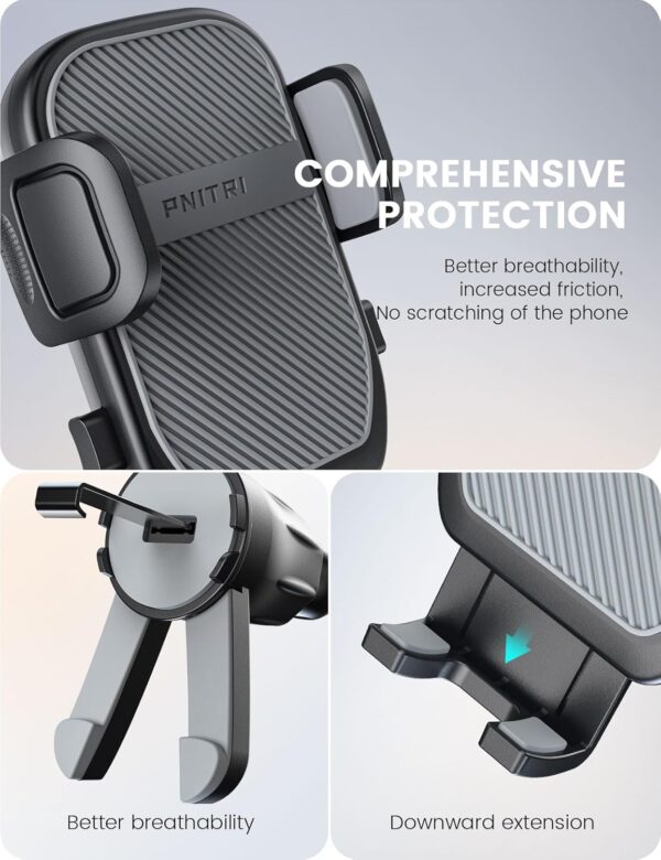 Pnitri Car Phone Holder, Air Vent Protective Car Phone Mount - Hook Clip & Legs Double Support Stable Universal Mobile Mount Cradle Compatible with iPhone/Galaxy/Huawei(4.0'-7.0') - Image 8