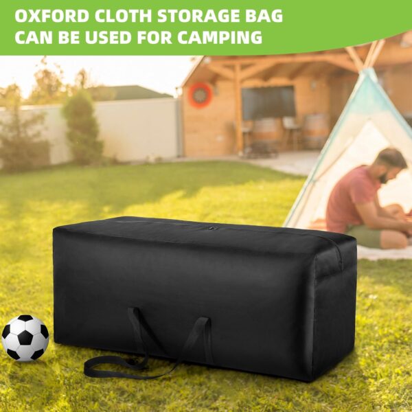 2 Pack Heavy Duty 600D Oxford Fabric Waterproof Garden Furniture Cushion Storage Bag Anti-UV Christmas Tree Storage Bag Garden Cushion Cover with Zipper and Handles (300L) - Image 6