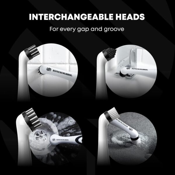 SonicScrubber Household Cleaning Brush - Electric Scrubbing Brush - Home, Kitchen & Bathroom - Removes Mould & Cleans Grout (Washing-Up System) - Image 7