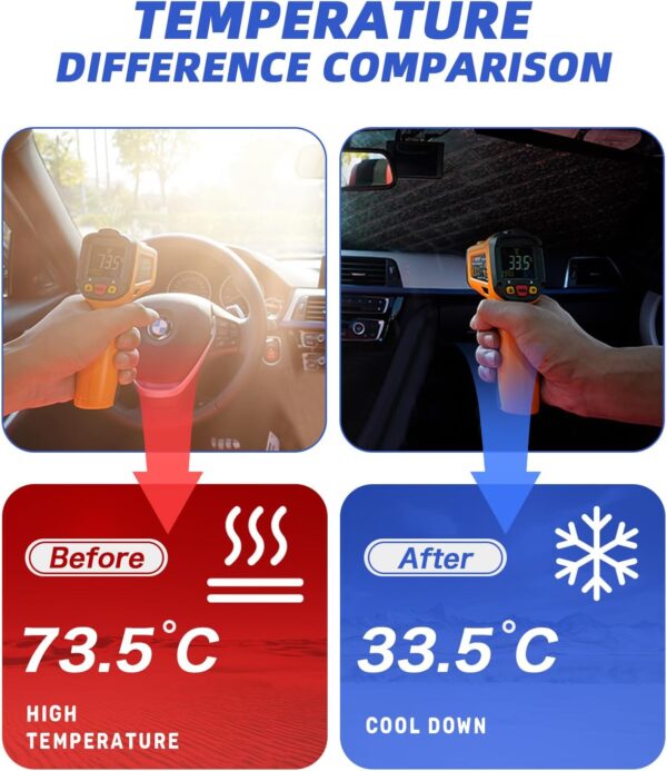RnCop Car Windshield Cover, Windscreen Cover Snow Ice Frost Sun UV Dust Water Resistent - Heavy Duty Ultra Thick Protective for Cars SUVs Summer/Winter(140x90cm) - Image 3