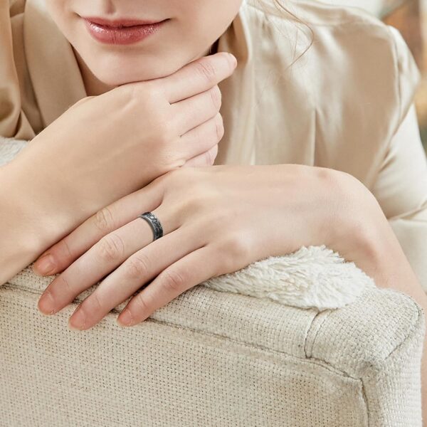 findtime Smart Ring Heart Rate Monitor Sleep Ring Fitness Tracker Blood Pressure Ring Blood Oxygen Step Counter Calories Pedometer Waterproof Health Retro Vintage Smart Rings for Men Women - Image 7