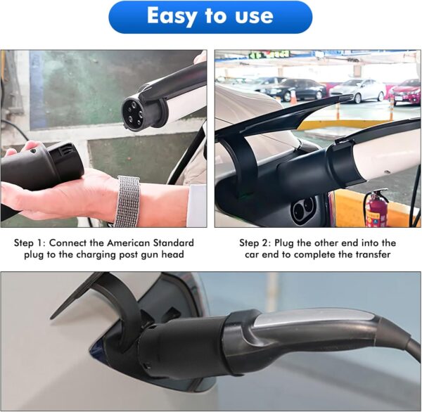 Opaltool Type 1 to Type 2 Ev Charging Cable Car Charger Adapter, 32A SAE J1772 to IEC 62196 Car Charger Converter Electric Vehicles Charging Adapter - Image 6