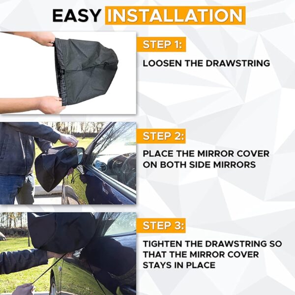 Auto Side Mirror Snow Cover,33 x 27cm Side View Mirror Cover,Frost Guard Mirror Cover Auto,Auto Rearview Protection Cover,Dust-Proof Waterproof Auto Exterior Rear View Mirrors,Car Mirror Accessories - Image 5