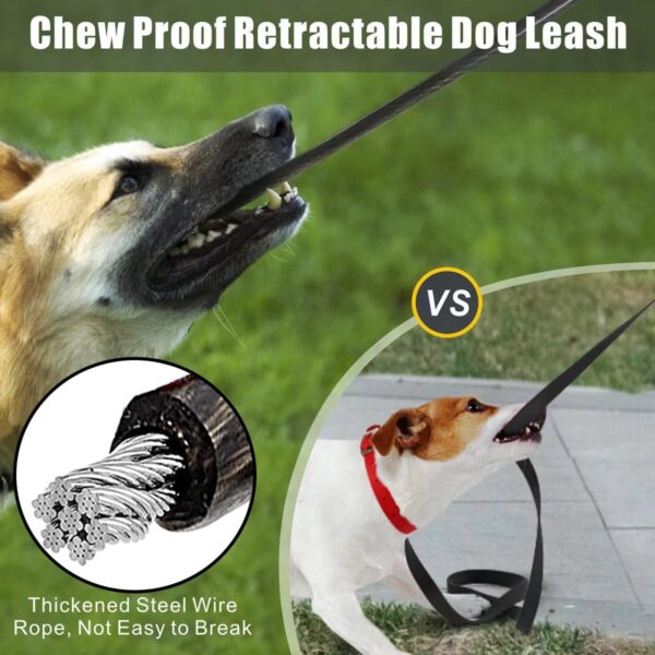Retractable Dog Leash, Fiyade 16FT /5m Dog Retractable Lead with 2 Chew Proof Lead Cable,Double Anti Chew Leashes for 2 dogs, Extendable Leash for Medium Large Dogs ups to 110lbs - Image 5