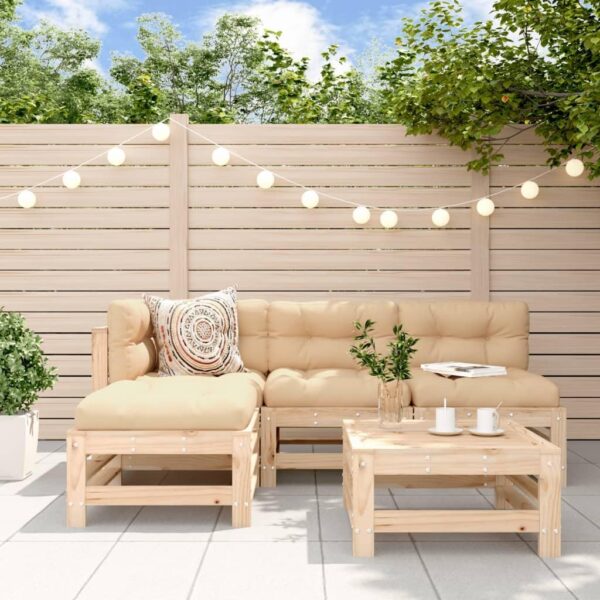 Vopese 5 Piece Garden Lounge Set Solid Wood Pine, Garden Furniture Set, Patio Outdoor Yard Terrace Balcony Sofa Seat Seating Sitting Furniture Corner Backyard Sofa Set Type10 - Image 2