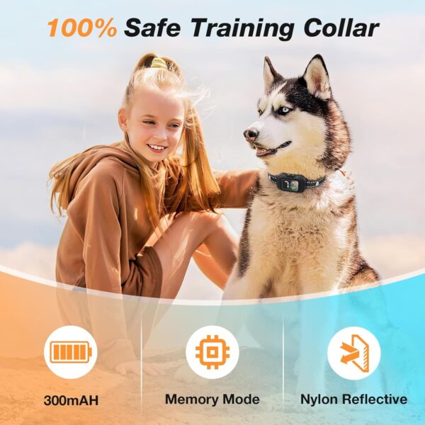 Jewyow Anti Bark Collars for Dogs, Ultrasonic Bark Collar for Small Medium Dogs, Rechargeable Dog Barking Collar with 6 Modes, 7 Sensitivity, Low Battery Warning - Image 4