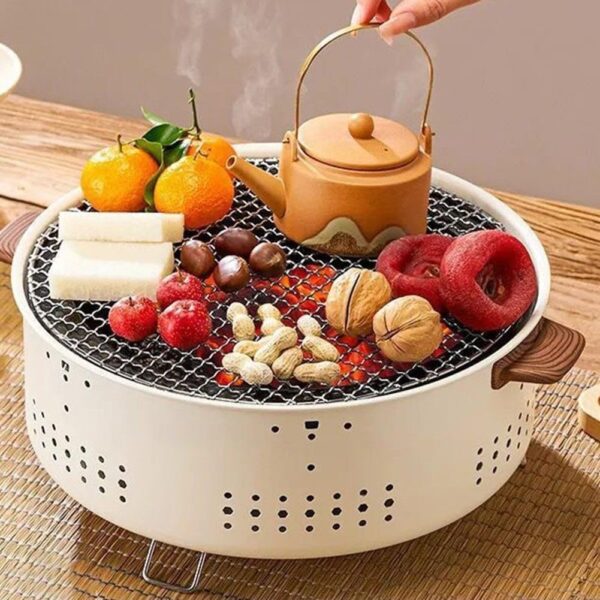 BBQ Grill, Portable Pre-Seasoned Charcoal Grill Stove, Versatile Cooking Methods, Indoor Outdoor Hibachi-Charcoal Grill For Camping Picnic Party(B) - Image 2