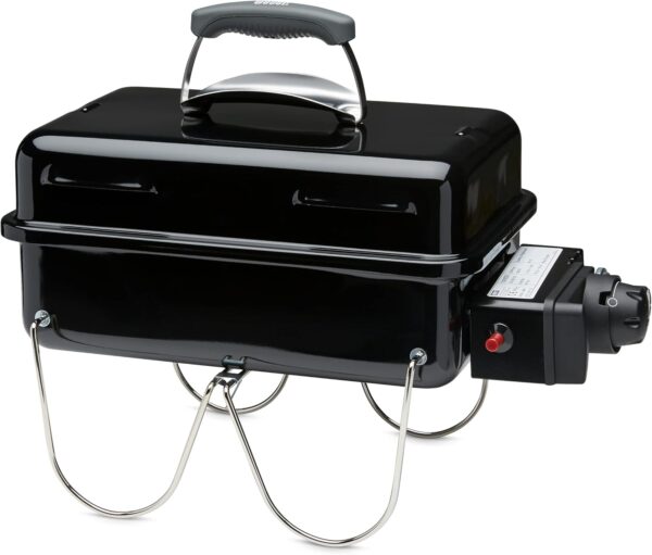 Weber Go-Anywhere Gas Grill, 42 x 26cm Grill Area, Lightweight Portable BBQ Grill, Table Camping Grill with Porcelain-Enamelled Bowl & Lid, Folding Legs - Black (1141056) - Image 2