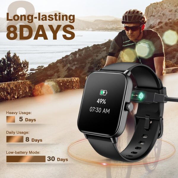 Smart Watch for Men Answer/Make call & Alexa Built-in, 1.8" Fitness Watch Women with 100+ Sport Modes & IP68 Waterproof, Fitness Tracker with Heart Rate Sleep Monitor, Step Counter for iOS Android - Image 6