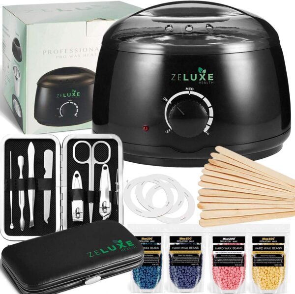Waxing Kit For Women - Wax Warmer - Home Waxing Kit For Hair Removal - Manicure Set Included for Perfect Salon Hair Removal Results for Women & Men (UK Power Adaptor) - Image 2