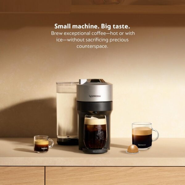 Nespresso Vertuo Pop+ Deluxe Coffee and Espresso Machine by De'Longhi, Silver - Image 3