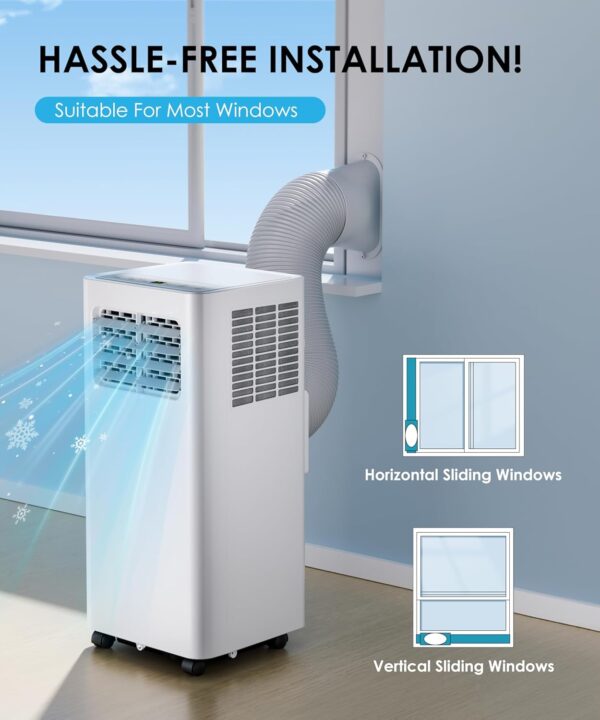 Air Conditioning Unit - Portable Air Conditioner, 4-in-1 - Cooling, Fan, Dehumidifier & Sleep Mode | Remote Control, Digital Display, 24H Timer,Window Kit,Energy Efficient | Covers 215 sq.ft - Image 8