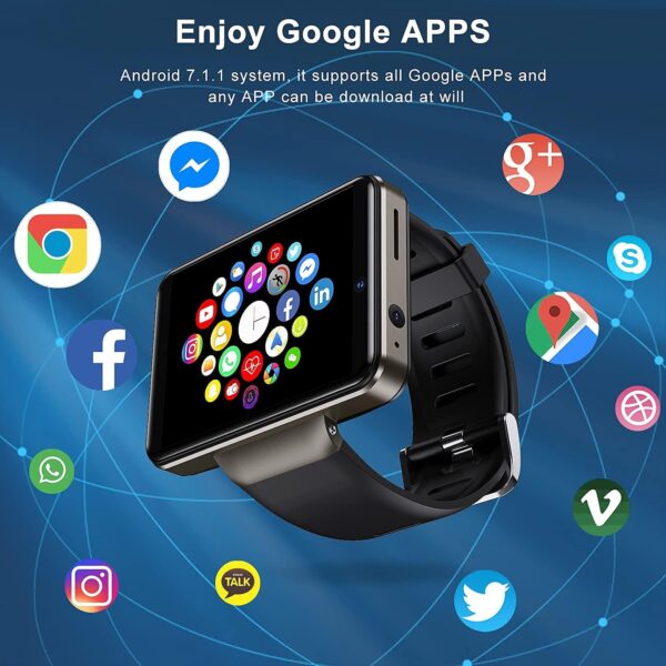 KOSPET NOTE 4G Smartwatch, 2.4" IPS Touch Screen GPS Smart Watch for Men, 3G RAM 32GB ROM Phone Watches with Dual Cameras, Face ID, Heart Rate Monitor, Compatible for Android IOS - Image 8