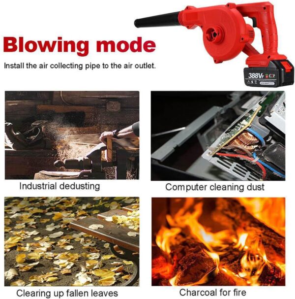 OZBME Blowers 2-in-1 Electric Leaf Blowers & Vacuums, Lightweight Garden Blower with 2x 21V Batteries and Charger, multiple working, for Snow/Patio/Deck/Garden Cleaning/Garage Dusting - Image 5