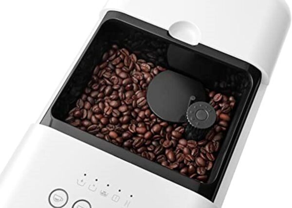 Smeg BCC12WHMUK Espresso Automatic one touch Coffee Machine with Thermoblock technology with Built in grinder from beans/Milk Frothing Nozzle- Matt White - Image 4