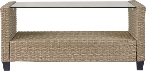 YOPTO Outdoor PE Wicker Patio Furniture Set 4 Piece,Ratten Sectional Conversation Sofa with Seat Cushions and Table for Balcony Lawn and Garden,Brown - Image 7