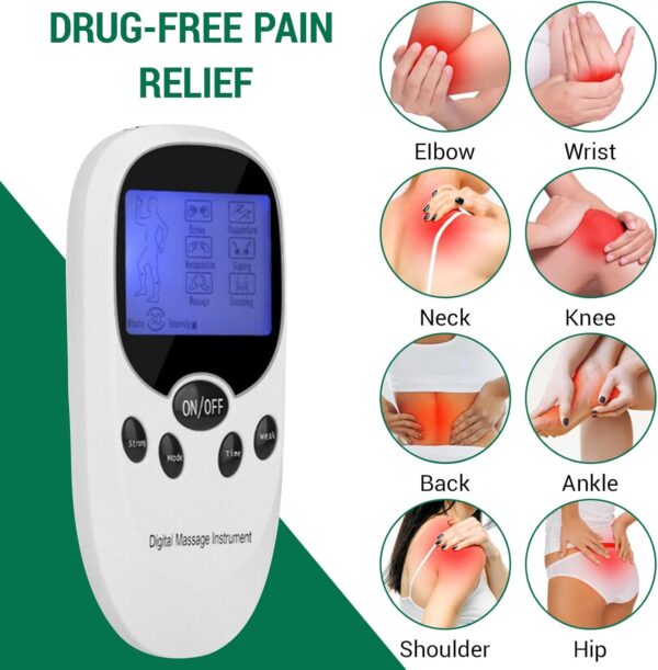 Xumann TENS Machine for Pain Relief, Dual Channel Digital Electronic Muscle Stimulator Machine with 6 Massage Modes and 8 Replacement Pads for Back/Neck/Shoulder/Leg/Calf Pain Relief - Image 6