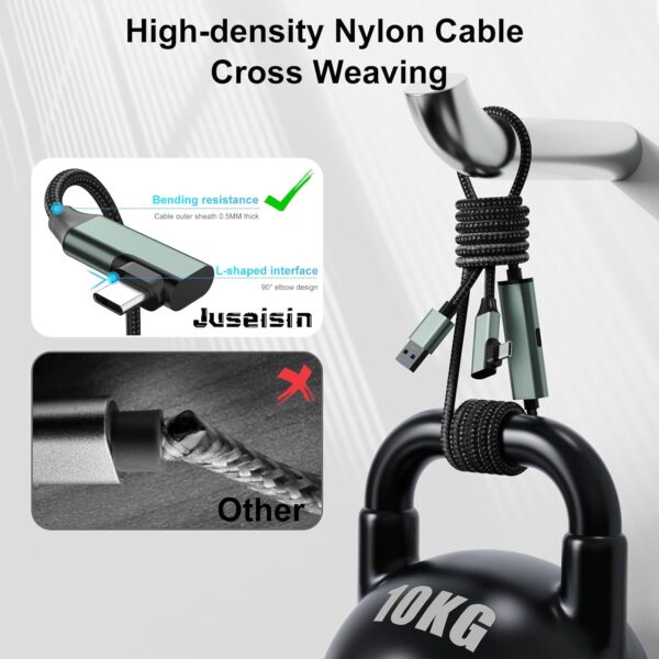 Juseisin Link Cable for Meta Quest 3, 3S, Oculus 2, 1, Pico 4 VR Headsets PC, Separate Charging Port, Play While Charger, No Latency, USB 3.0 to USB-C (5m) - Image 7
