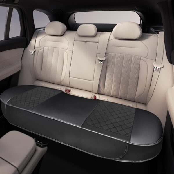 Car Seat Cover PU Leather for Back Seat, Rear Bench Car Seat Cover Fully Wrapped, Seat Protector for Rear Seat Bottom, Wear-resist and Waterproof Leather Seat Covers, Universal Fit 95% Cars - Image 2