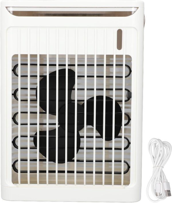 Portable Air Conditioner, 4 in 1 Mini Air Cooler with 2 Cooling Mist Modes, 680ml Water Tank Operate for 8-10H, 7 Color Night Light, 5 Speeds, Adjustable 75° Ventilation - Image 9