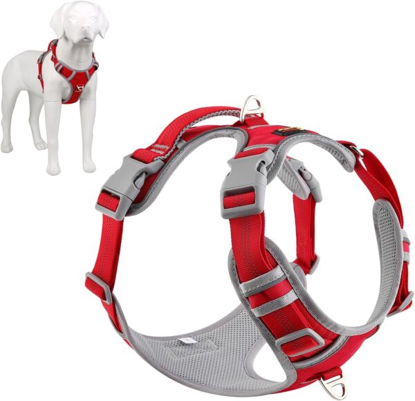 Plutus Pet No Pull Dog Harness, Release At Neck, Reflective Adjustable Dog Vest Harness, Easy Control Handle for Walking, for Small Medium Large Dogs, Red, S - Image 2