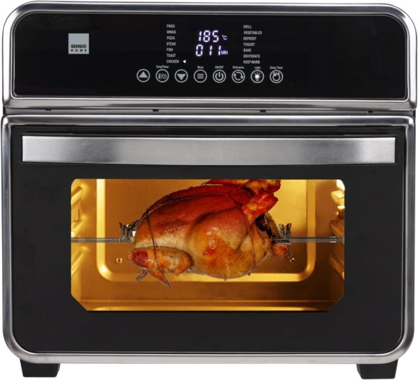 Sensio Home Gourmet Pro Clean Cook Air Fryer Oven - Dehydrator 1600W | 15L Capacity with Rotisserie Function and 14 Digital Preset Programs, Family Size Healthy Oil Free Cooking, Full Accessory Set - Image 2
