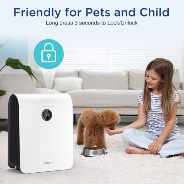 Air Purifiers for Home Large Room Up to 2500 ft² with PM 2.5 Display Air Quality Sensor, DBFIT H13 HEPA Air Purifier with Washable Filter, Auto Mode, Air Cleaner for Smoke Dust Pollen Pets Hair Odor - Image 10