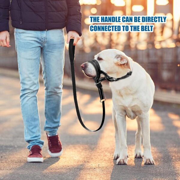 JSTHHTT 2PCS Head Collar, dog mouth harness, Head Collar for Medium Dogs, Adjustable Lightweight, Easy to Use, Adjustable and Easily Control, Professional Anti-Pull Training Aid (L,Black) - Image 7