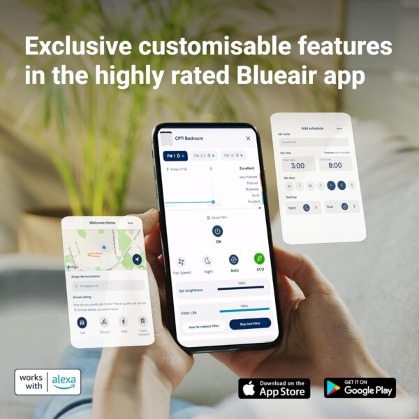 Blueair Classic Pro CP7i Premium Air Purifier for Home, Smart Air Purifier for Pet Allergens, Quiet, Blue Light Sterilisation | Tackles Viruses & Bacteria | Purifies up to 130m² in 30 minutes - Image 8