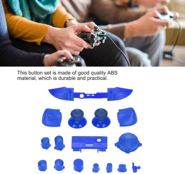ASHATA Replacement Full Buttons Kit for Xbox, Full Trigger Module Set RT LT RB LB ABXY Buttons Game Controller Button Accessory Set, for Series X for Series S gamepad(Transparent blue) - Image 3