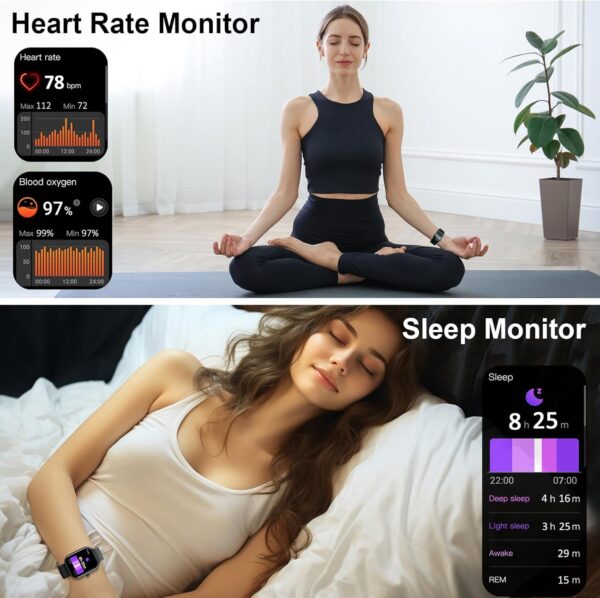 Smart Watch for Men Women, Smart Watches Answer/Make Calls, Fitness Watch with Heart Rate/Sleep Monitor, 100+ Sport Activity Tracker Step Counter, IP68 Waterproof Fitness Tracker for Android iOS - Image 6