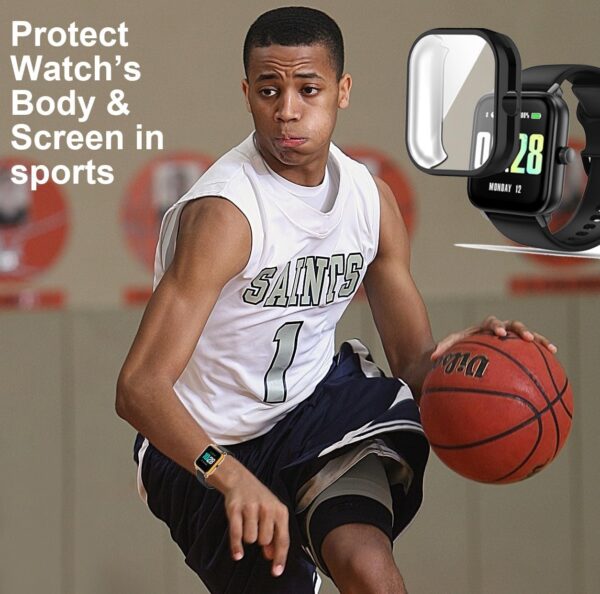 smaate Watch Cases Compatible with KEEPONFIT IDW21 1.85” Smart Watch, TPU Case with Screen Protector, Protecting Watch Body & Screen - Image 4
