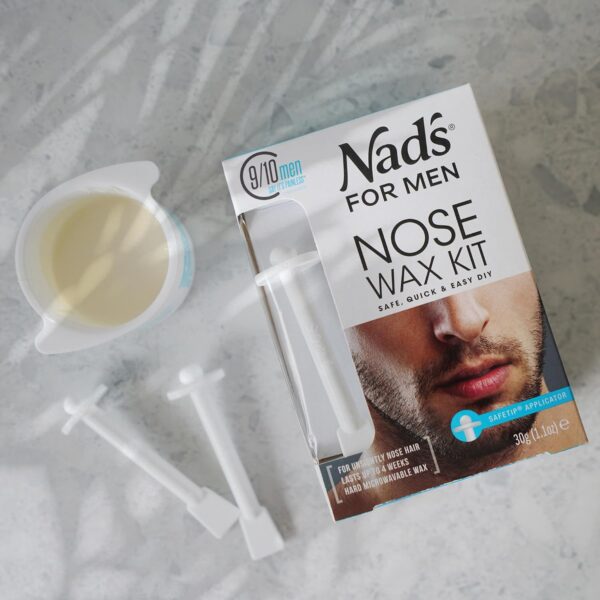 Nad's For Men Nose Waxing Kit, Nose Hair Removal, Nose Wax, Wax Kit Includes 30g Hard Wax, 4 Moustache Protectors, 6 Applicators, 3 Spatulas, 3 Antibacterial Wipes & 3 Post Wax Wipes - Image 6