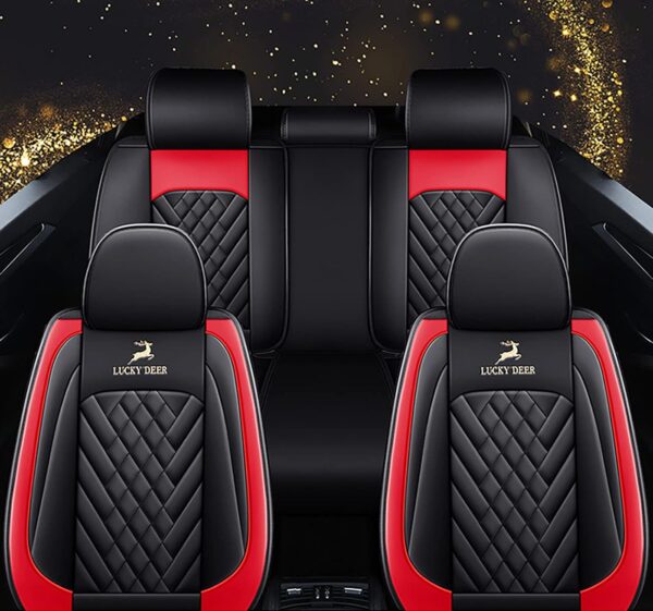 Eunncu Universal Car Seat Covers Waterproof Leather Full Set, Can Protect Front and Rear Seats, To Fit Most Cars, Side Airbag Compatible, Blue - Image 8